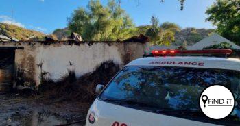 Muur val op brandweerman
