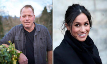 Links: Thomas Markle Junior. Regs: Meghan Markle. (Foto: Daily Express)