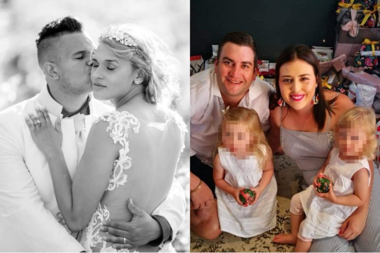 Links: Monichia Hendricks-Ess en haar man. Regs: Rieka Jacobs en haar man en twee dogtertjies. (Foto's: Facebook)