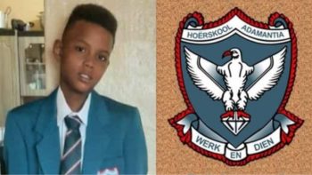 "Ons gebede is saam met sy familie en vriende. Baie sterkte vir hierdie hartseer tyd." (Foto: Hoërskool Adamantia, Facebook)