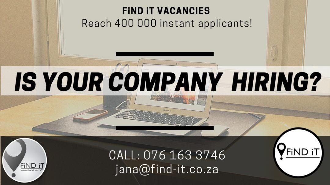 Adverteer jou werksgeleenthede op FiND iT