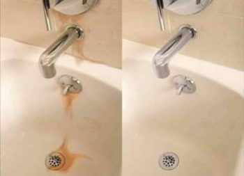 Raak só van die geel vlekke in jou bad ontslae (Foto: In en Om die Huis, Facebook)