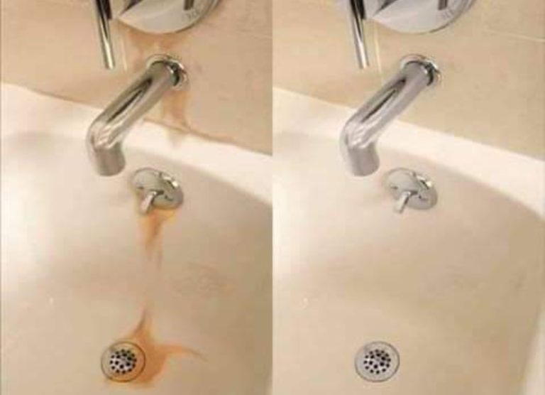 Raak só van die geel vlekke in jou bad ontslae (Foto: In en Om die Huis, Facebook)