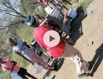 Kby-man sak inmekaar en kry aanval in ry vir water (Foto: Skermgreep uit die video)