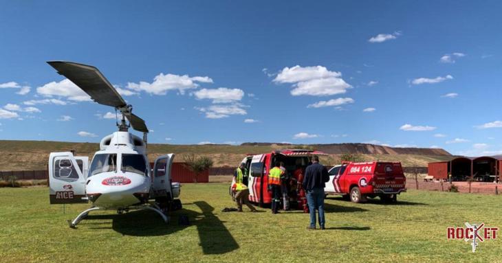 ROCKET HEMS na ongeluk op myn gestuur