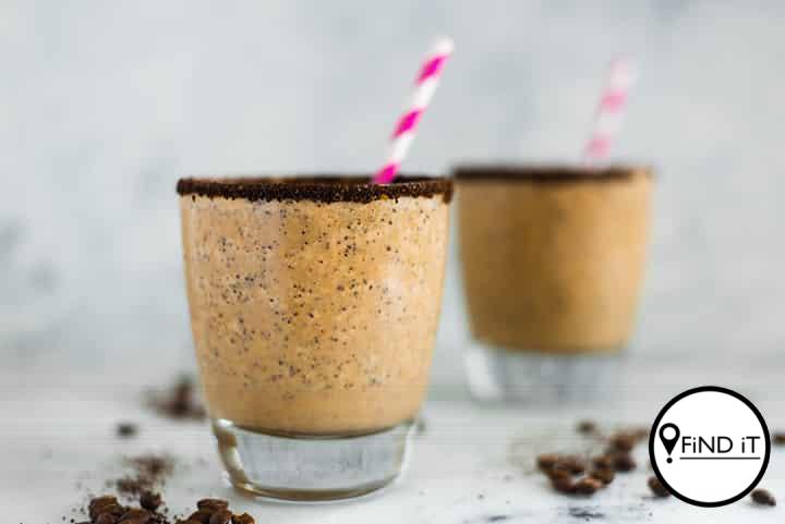 Gesonde ontbyt- koffie-smoothie