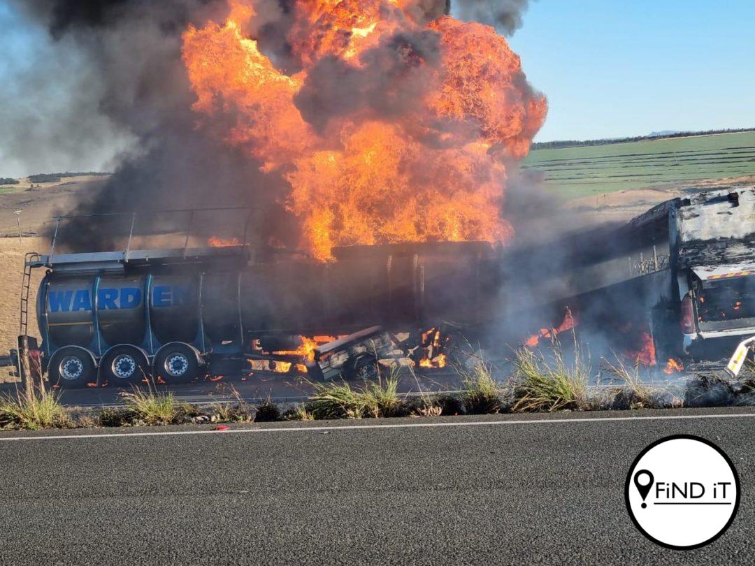 Petroltenkwa ontplof op N3, verskeie beseer