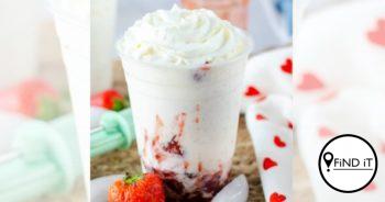 Aarbeie en room Frappuccino