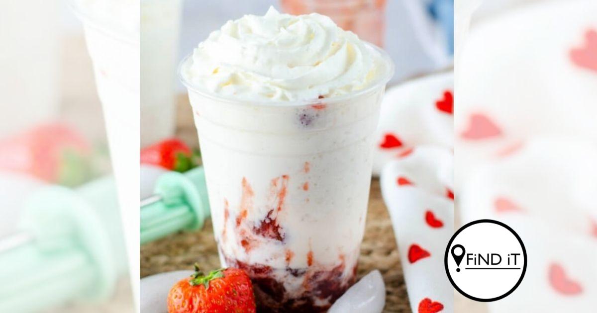 Aarbeie en room Frappuccino