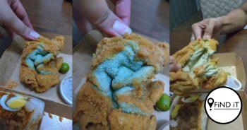 Facebook user ‘Alique Perez’ posted several clips of her pulling apart the battered meal and apparently revealing a hand towel inside instead of chicken in a post that has been viewed 2.4 million times since 1st June.