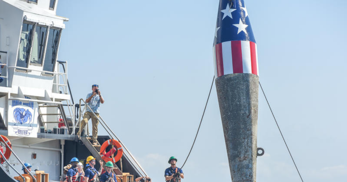 Francis Scott Key symbolic star-spangled banner buoy launched