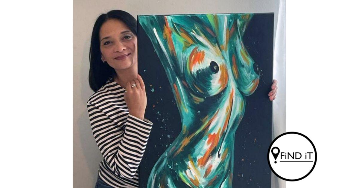 A woman has quit her role in the police force to paint nudes with BREAST MILK.