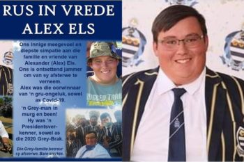 Oud-Grey Alex Els sterf week na hy uit hospitaal ontslaan word