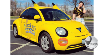 Pokémon obsessed women drives ultra rare Pikachu car