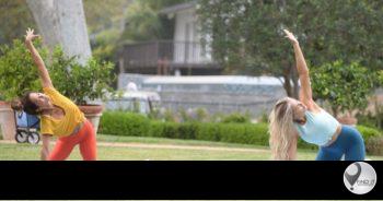 Brooke Burke Teaching her Class With Sports Illustrated Swimsuit Model Kristen Gaffney