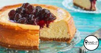 Gluten-free Raspberry swirled cheesecake.