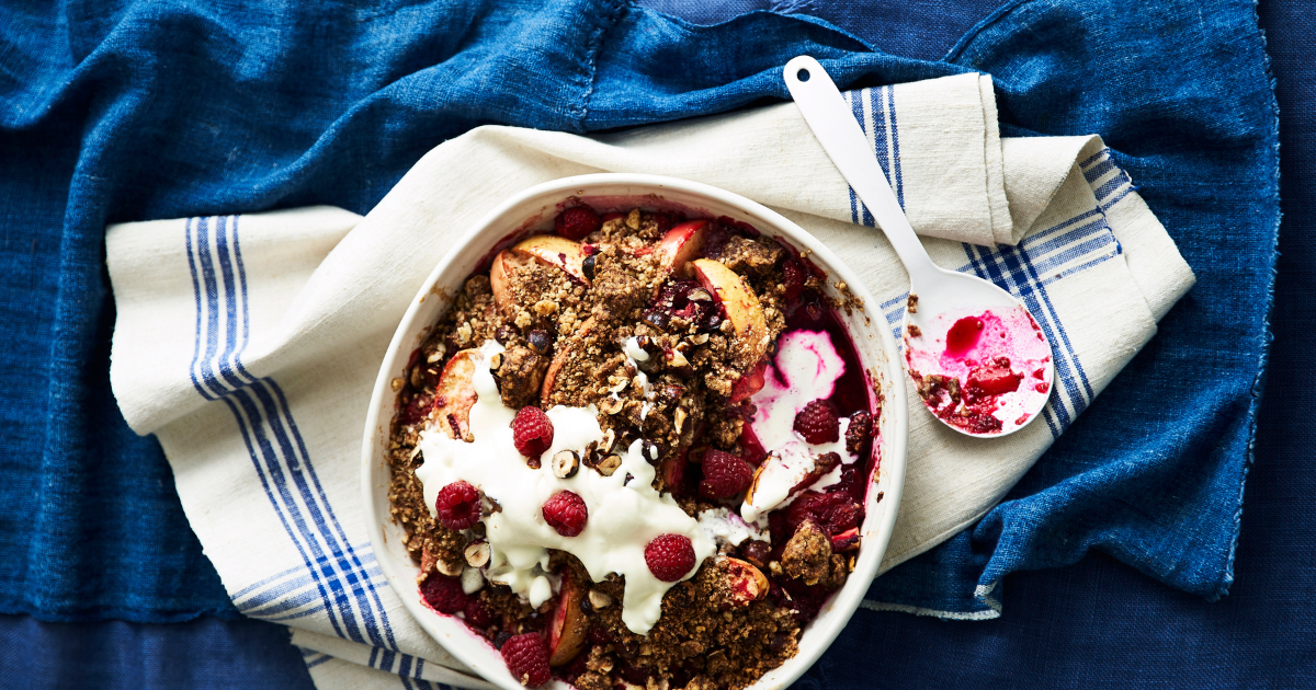 Raspberry and hazelnut Crumble - Bake Club Part 4
