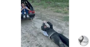 Crazy driver: man dragged down road behind car for social media likes