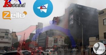 Kaapstad-gebou aan die brand
