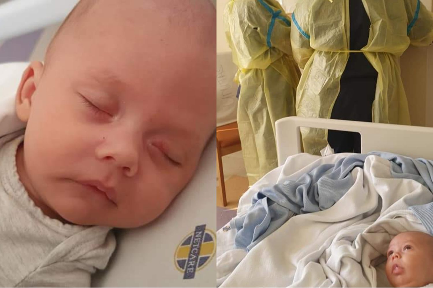 Baba (7 weke) beland in hospitaal met Covid-19 (Foto's: Junita Myhardt, Facebook)