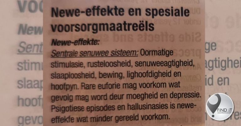 Weet jy wat is die newe-effekte van daai dieetpilletjie?