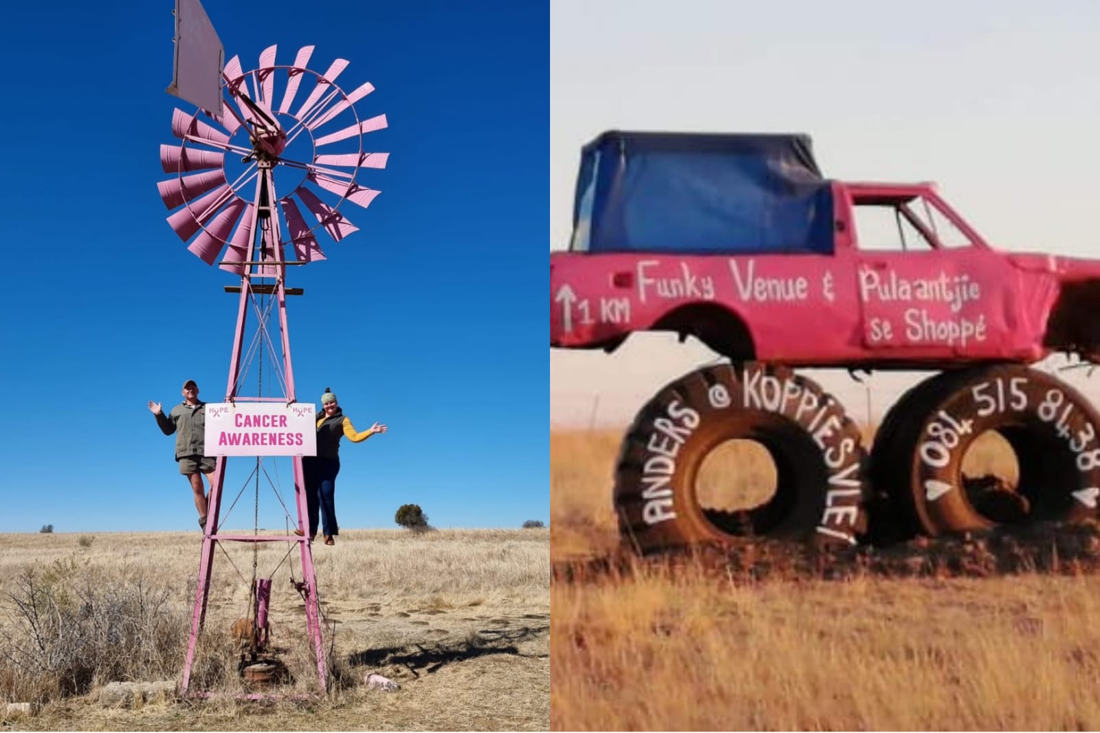 Pienk windpomp ’n ‘baken van hoop’ vir kankerlyers