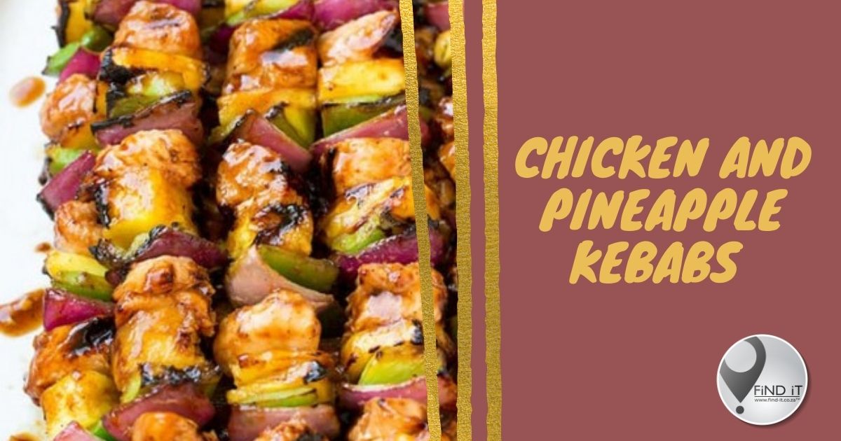Chicken and pineapple kebabs