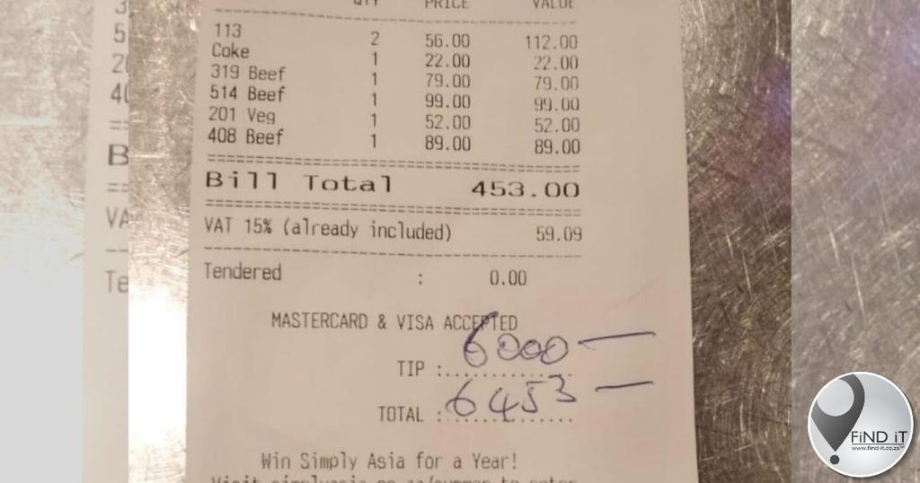 R6 000 se fooitjie na ete in Durbanville