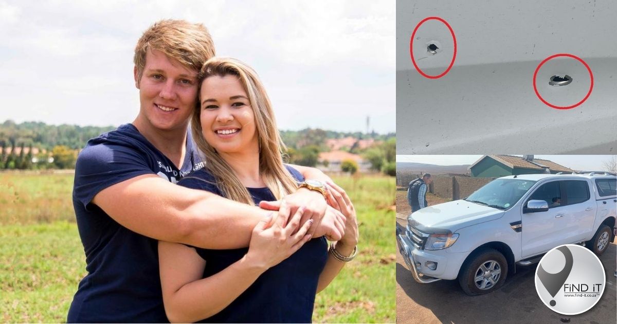Die bruidspaar het opgedaag op die oomblik dat die boewe in oom Dirk se bakkie wegjaag.