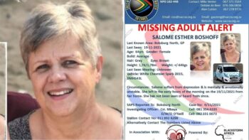 Salome Boshoff (64) al vir sewe dae vermis