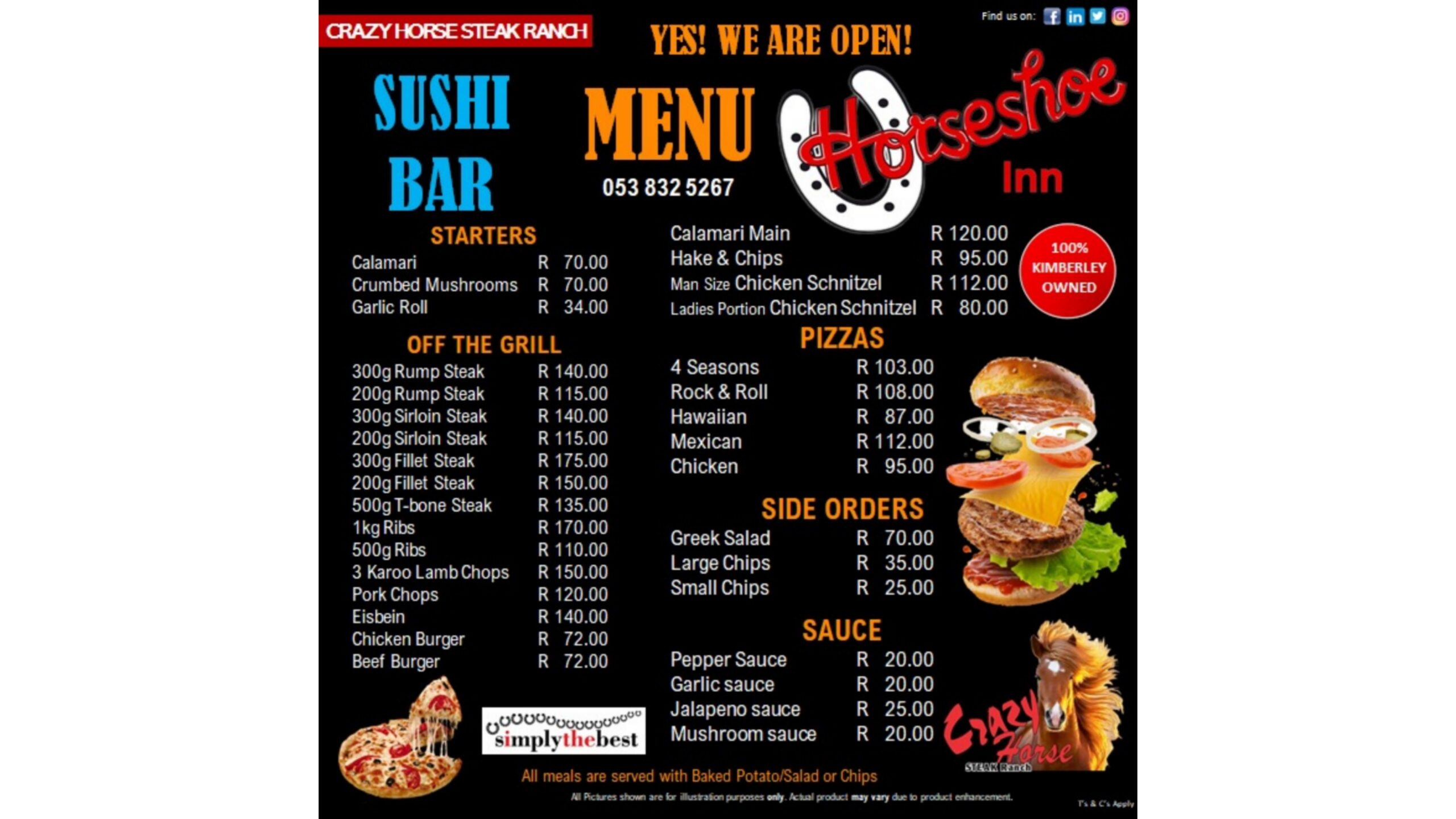Horseshoe Inn is oop!