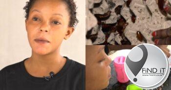 Woman eats and sells crunchy cockroaches