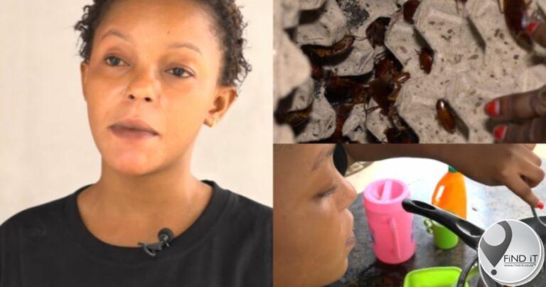 Woman eats and sells crunchy cockroaches