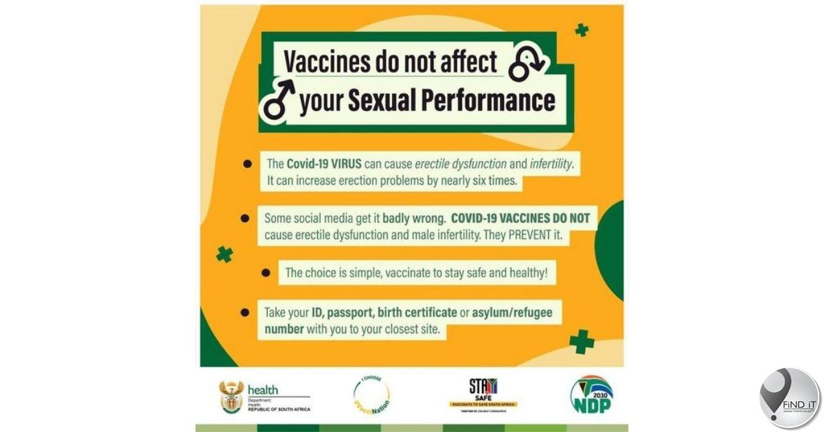 Die Departement van Gesondheid verseker die landsburgers dat die Covid-inenting nie jou sekslewe sal beïnvloed nie, maar Covid kan.
