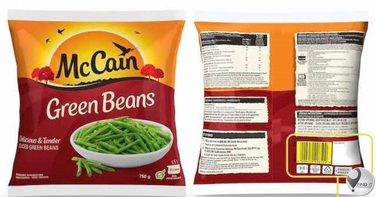 McCain-groenbone en Spar-handelsmerk bevrore 'stir fry' kan klein glasstukke bevat
