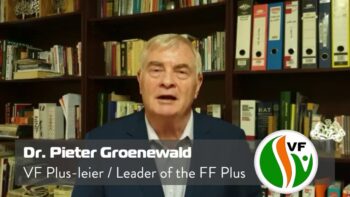 Dr. Pieter Groenewald, leier van die VF Plus.