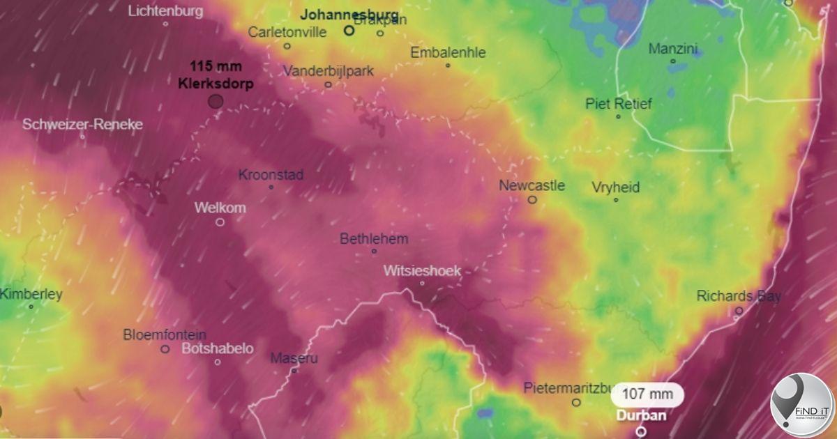 SA weerwaarskuwings nou Vlak 5, soos '200 mm reënval' voorspel word