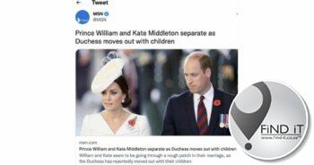 'Prins William en Kate Middleton skei' - misleidende artikel jaag spoke op