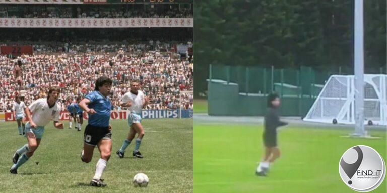 Diego Maradona se spook draf glo by Dundee United-oefenveld